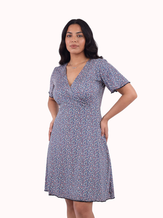 Short Sleeve Dress – Small Floral Print