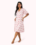 Short Sleeve Dress – White Floral Print