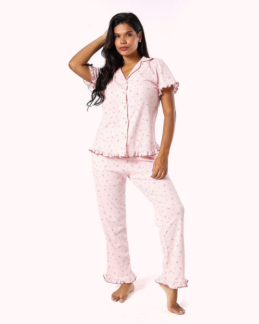 Pajama Set Short Sleeve & Pants – Pink