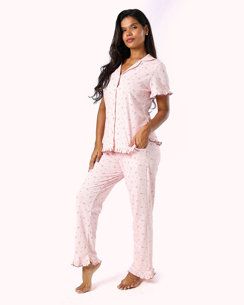 Pajama Set Short Sleeve & Pants – Pink