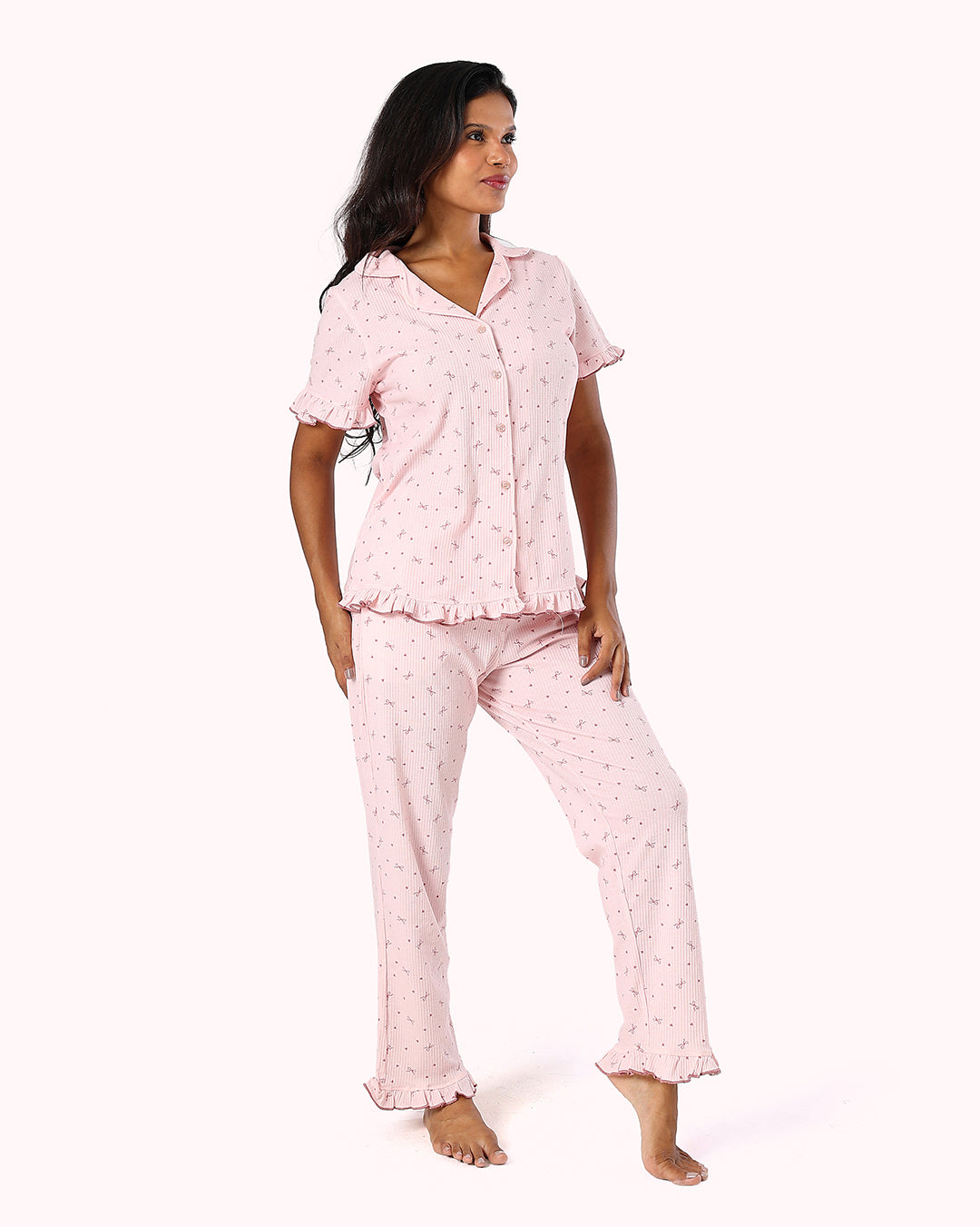Pajama Set Short Sleeve & Pants – Pink