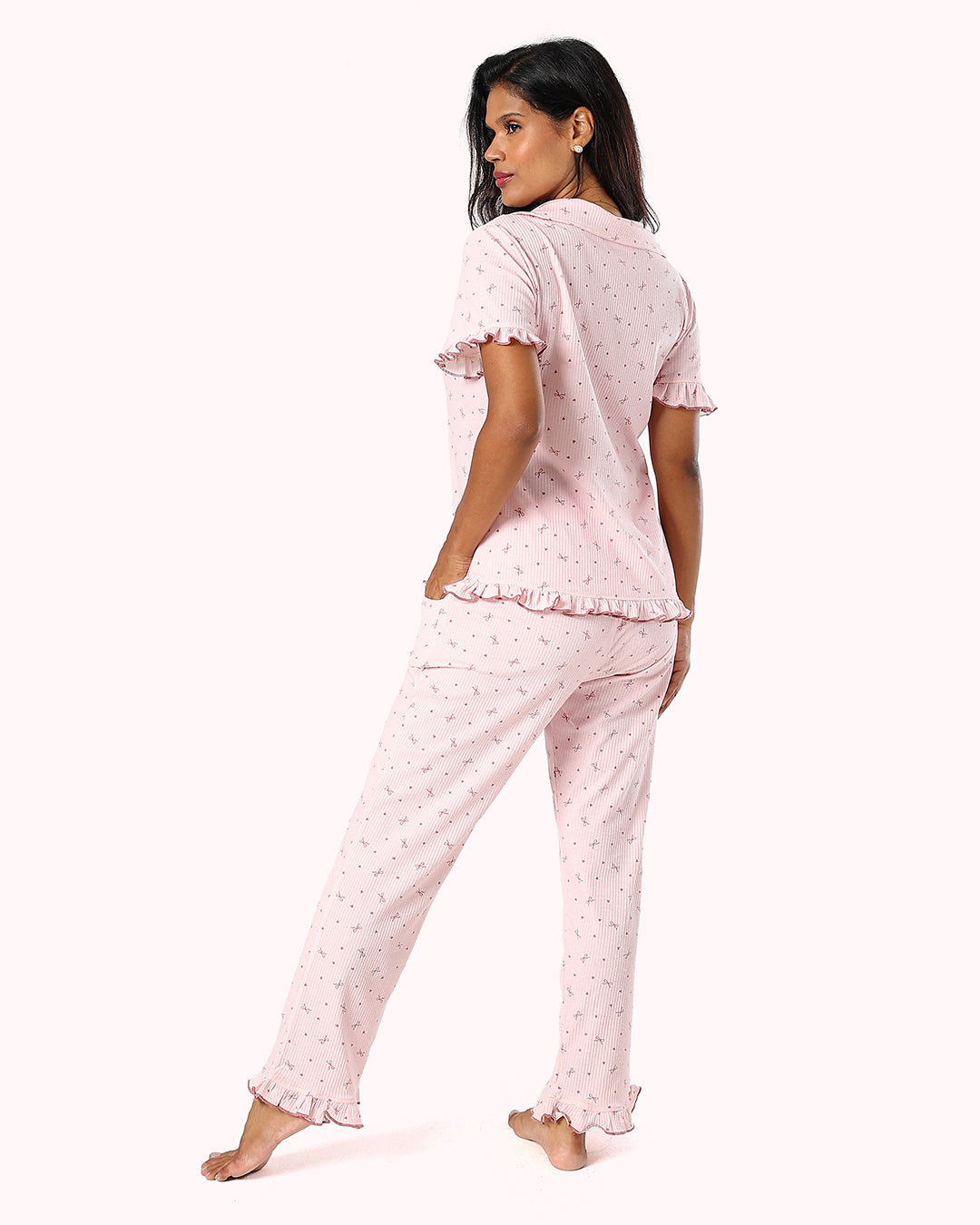 Pajama Set Short Sleeve & Pants – Pink