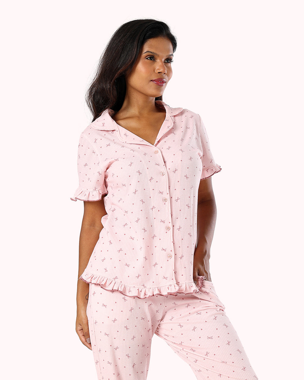 Pajama Set Short Sleeve & Pants – Pink